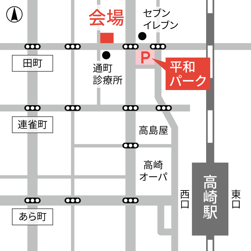 会場と駐車場の地図