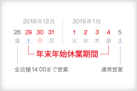 年末年始休業のお知らせ（2018年-2019年）